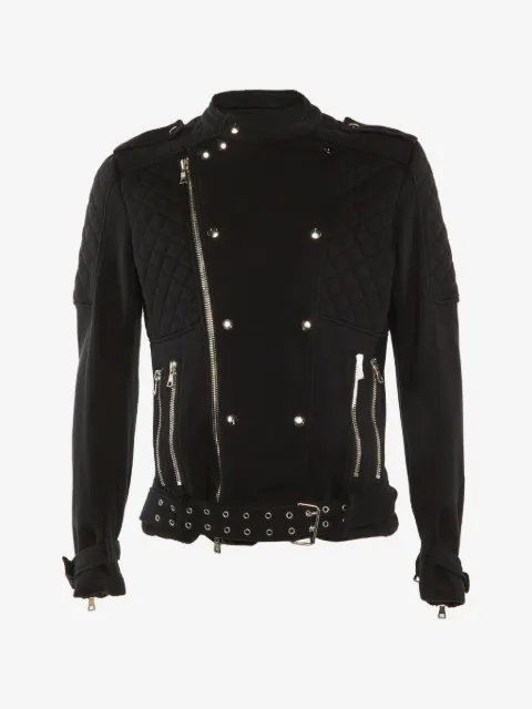 Balmain Pre-Owned quilted cotton biker jacket