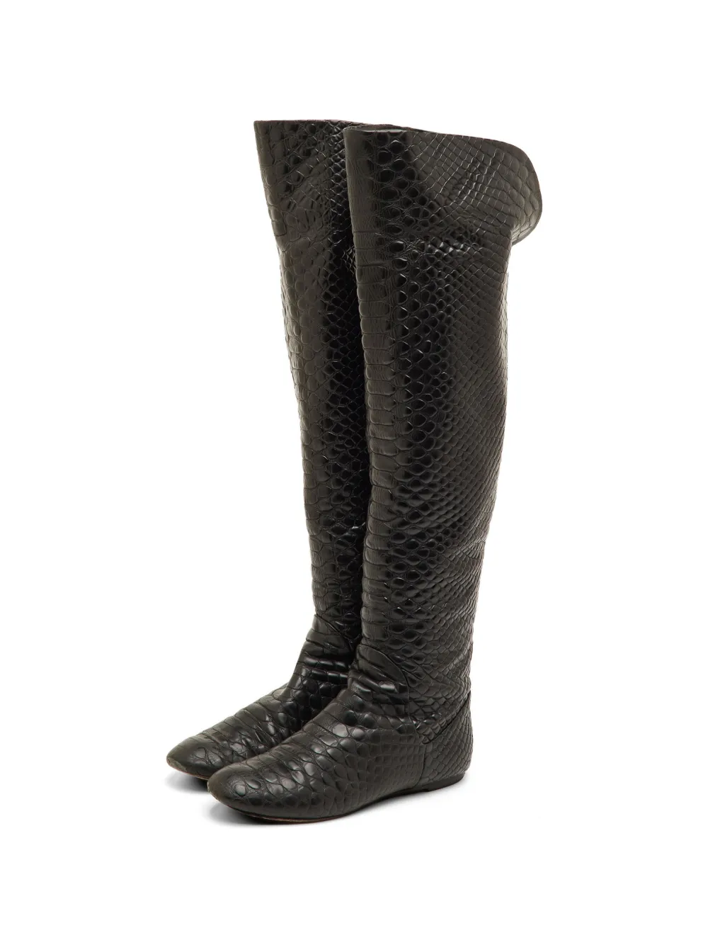 Giuseppe Zanotti Vintage snakeskin-pattern over-the-knee boots - Schwarz