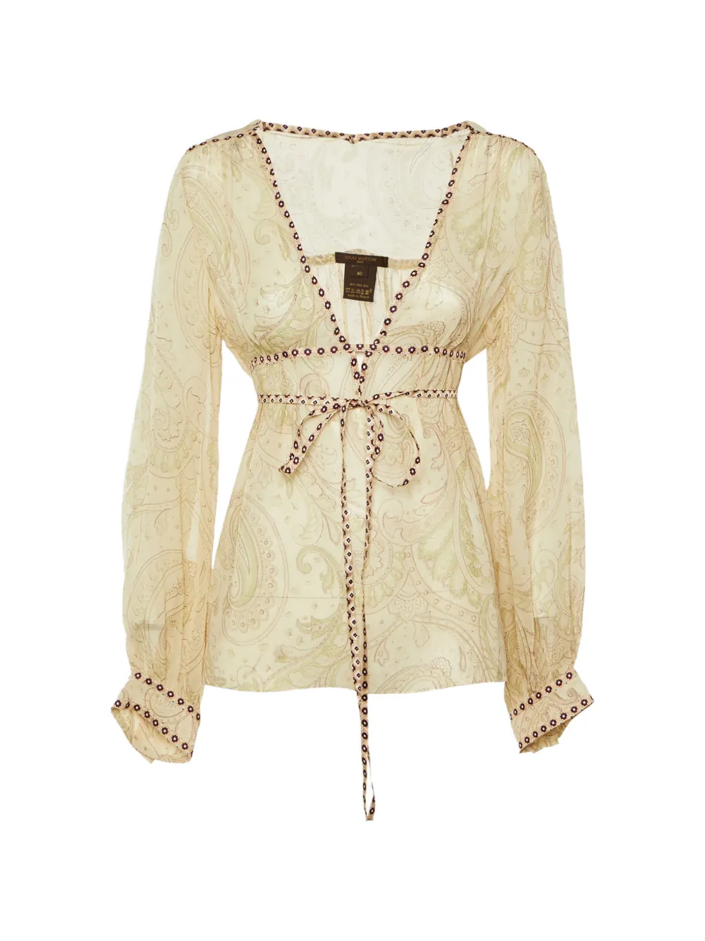 Louis Vuitton Pre-Owned paisley-print sheer blouse - Toni neutri