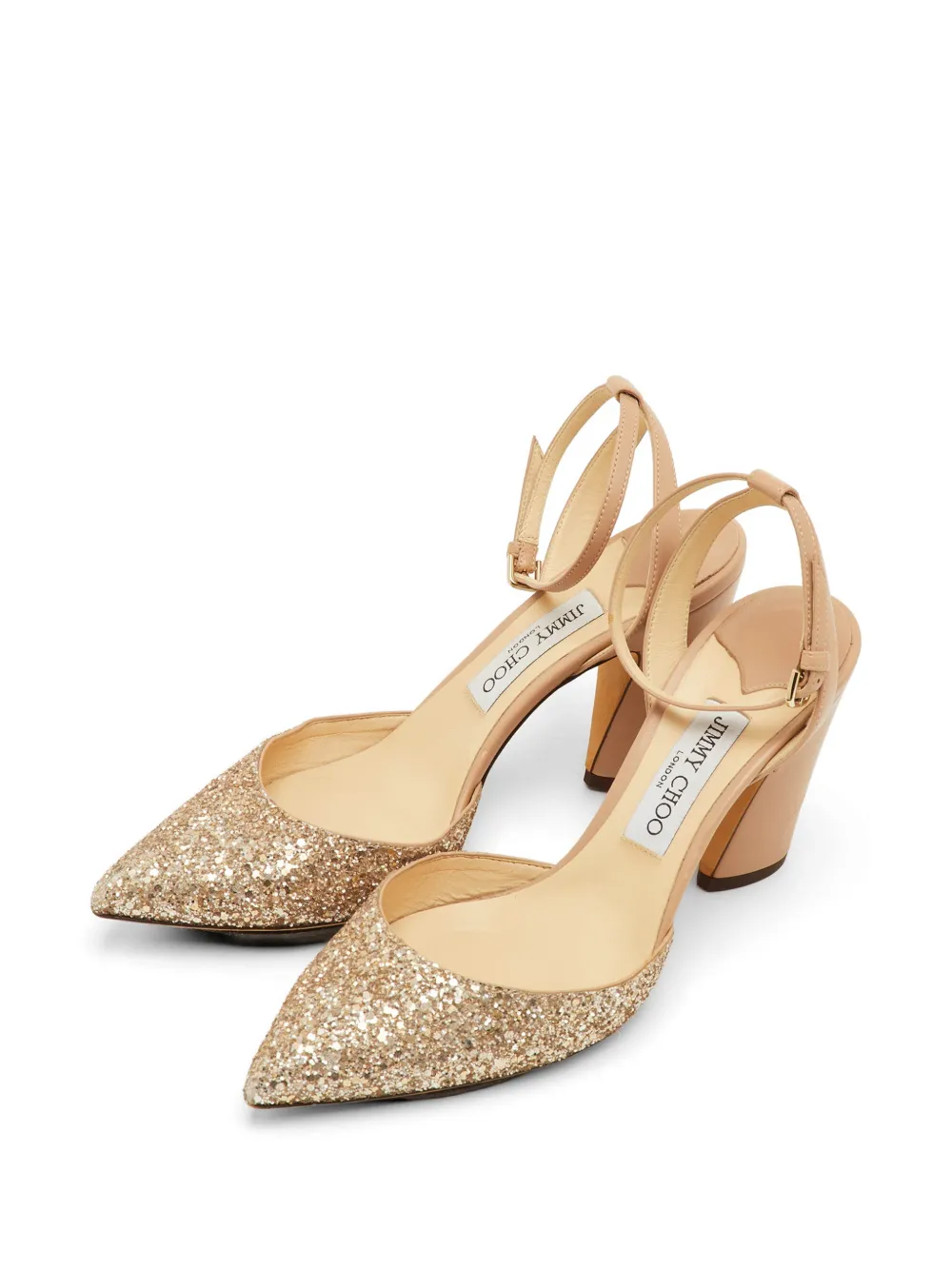 Jimmy Choo Pre-Owned Micky ankle-wrap pumps - Gold
