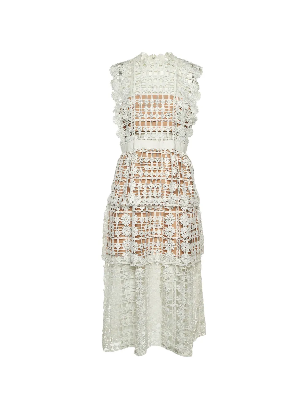 Alaïa Pre-Owned floral-details sleeveless dress - White