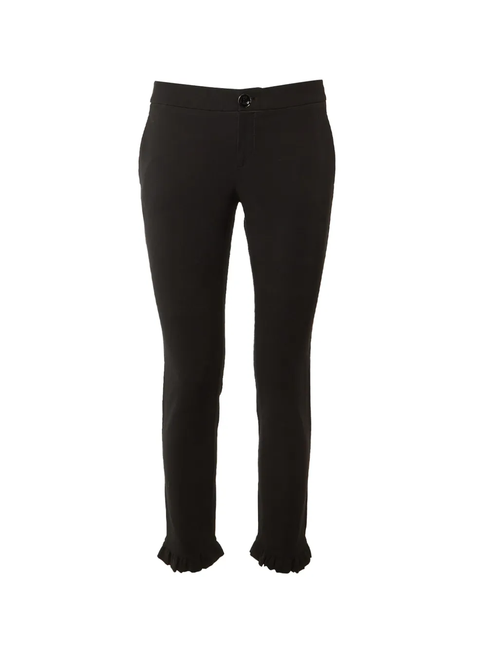 Gucci Pre-Owned ruffle-hem stretch-knit trousers - Nero