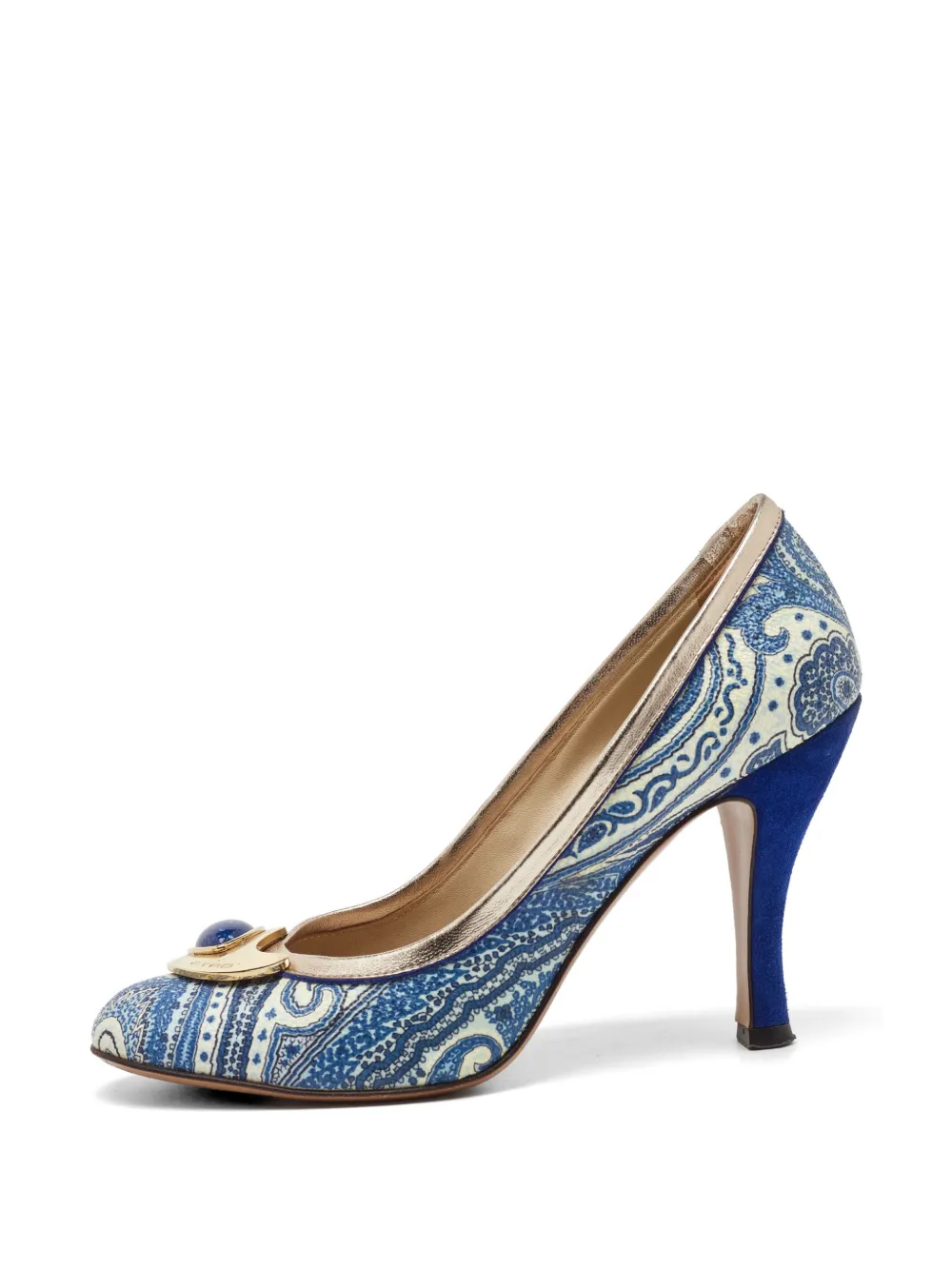 Etro Pre-Owned paisley-print embellished pumps - Blu