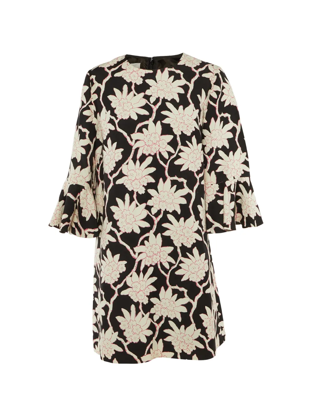 Valentino Garavani Pre-Owned floral-print shift dress - Black