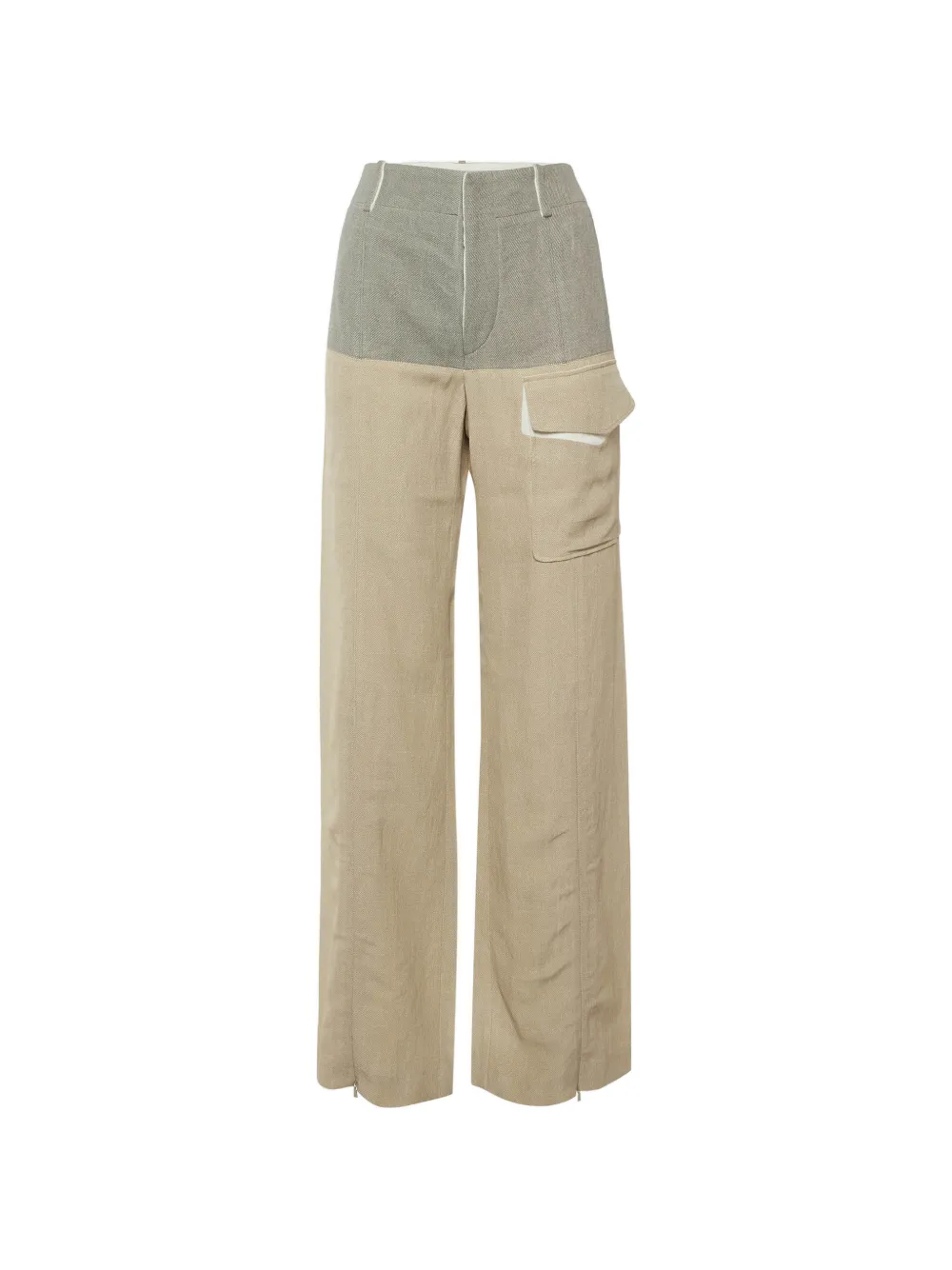 Chloé Pre-Owned Two-tone wide-leg trousers - Toni neutri