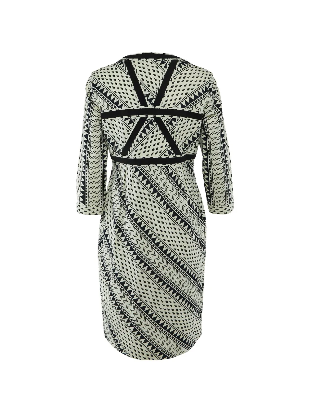 Chloé Pre-Owned printed tie-detail midi dress - Toni neutri