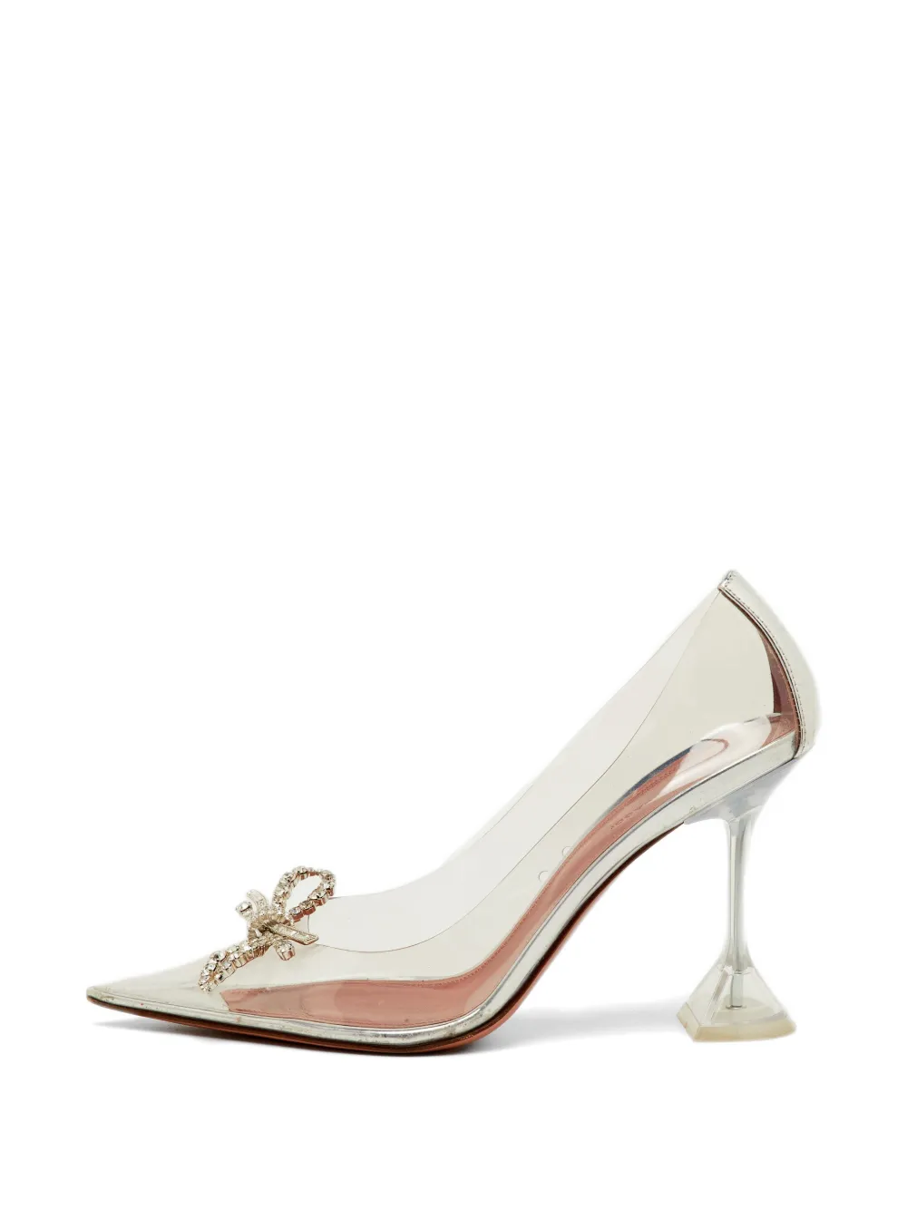 Amina Muaddi Rosie crystal-bow pumps - Silber