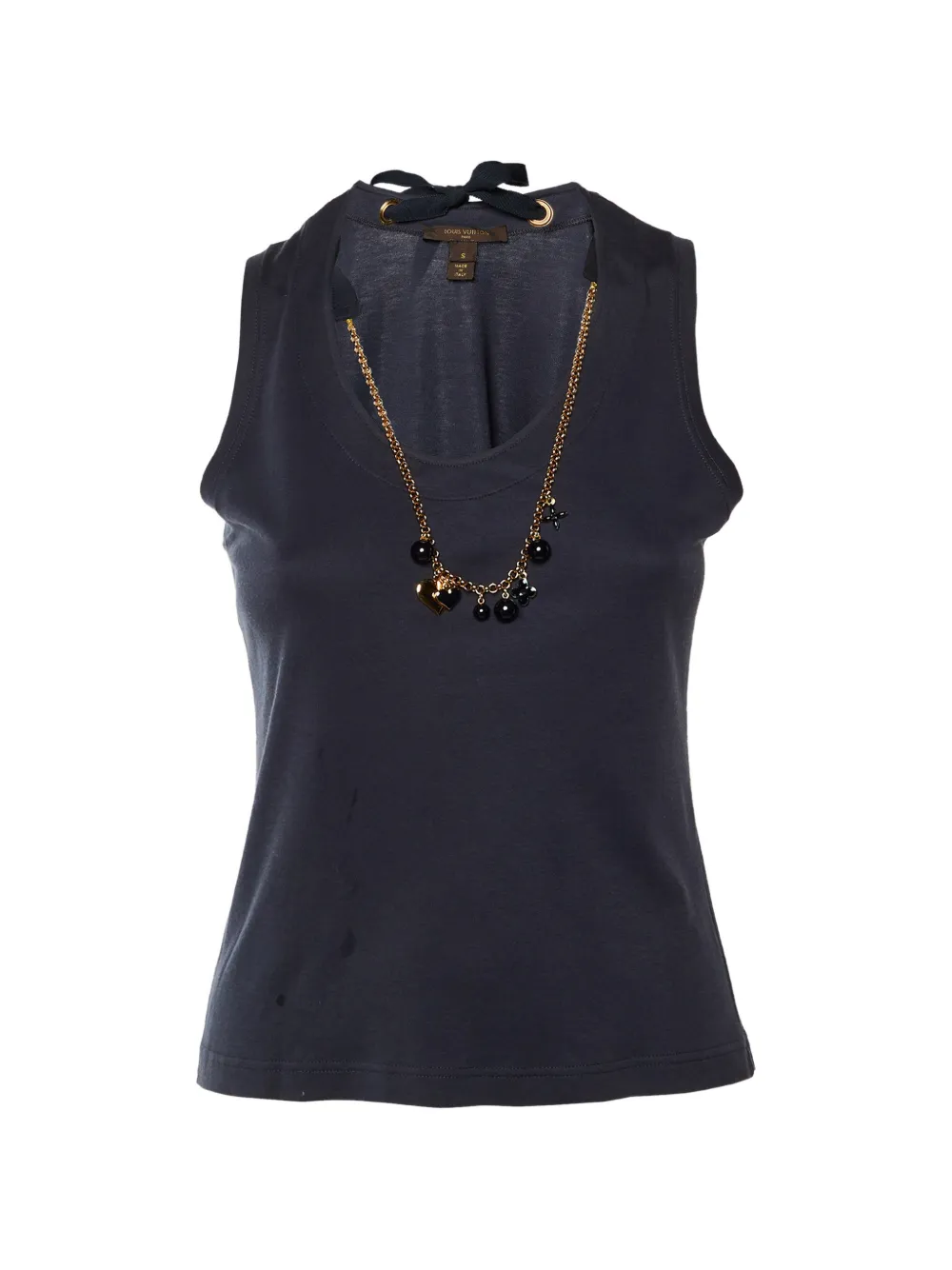Louis Vuitton Pre-Owned charm chain tank top - Grigio