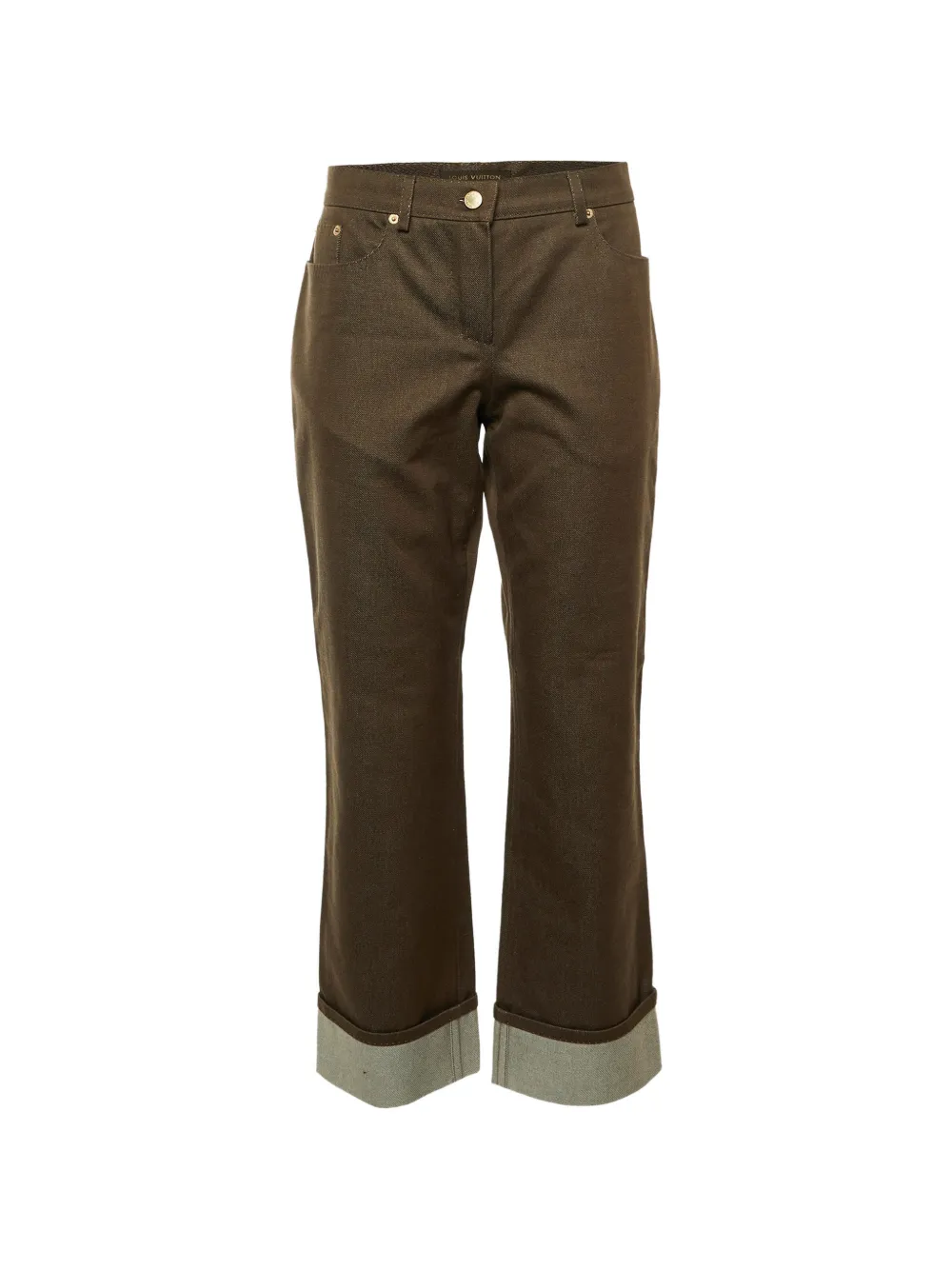 Louis Vuitton Pre-Owned cuffed jeans - Marrone