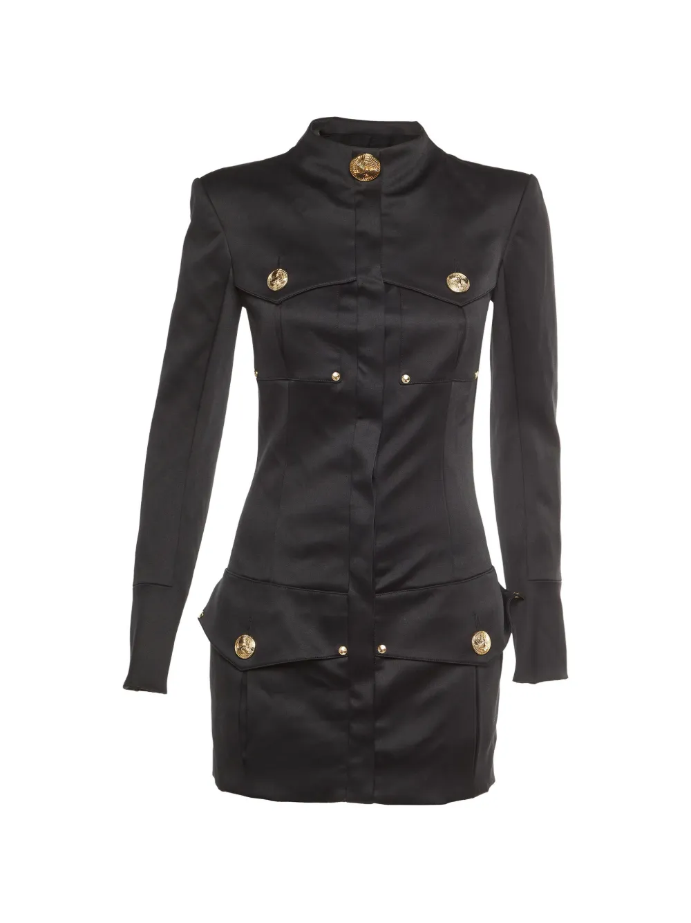 Balmain Pre-Owned button-front mid-length coat - Nero