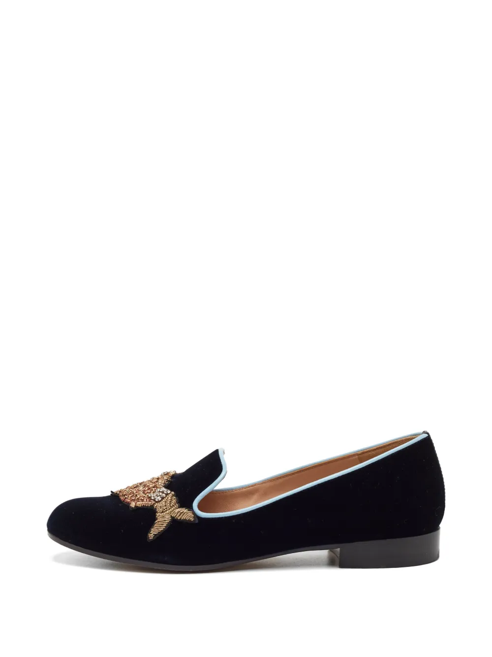 Gianvito Rossi x Mary Katrantzou fish-embroidered loafers - Blau