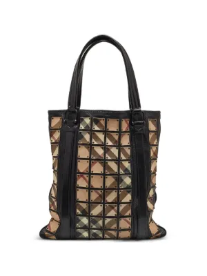 Burberry Pre-Owned Nova Check Cartridge Pleat Tote Bag | Brown