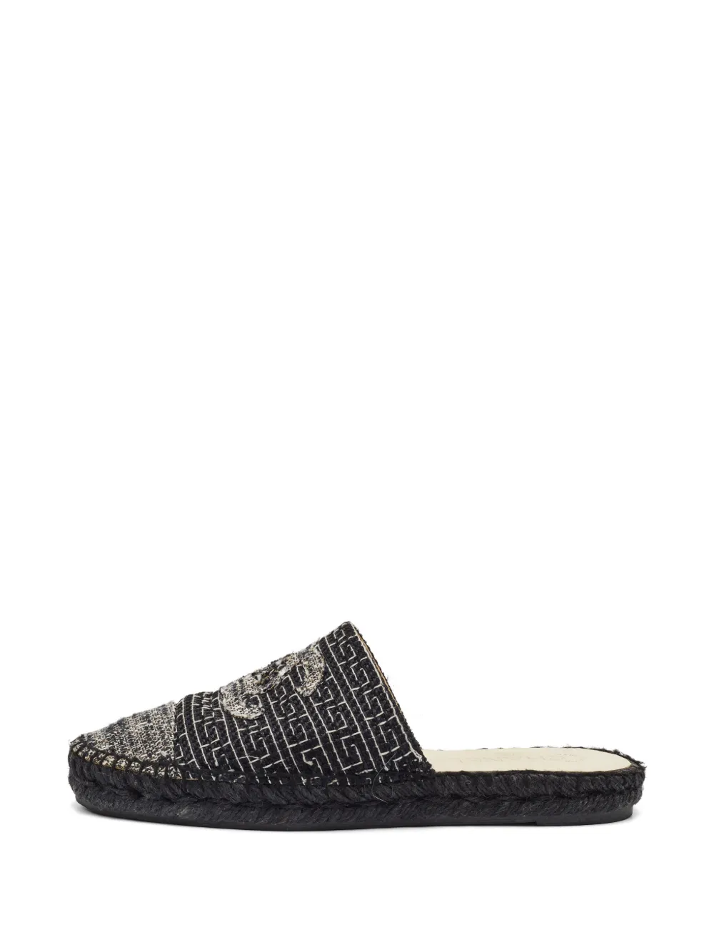 CHANEL Pre-Owned CC tweed flat mules - Schwarz