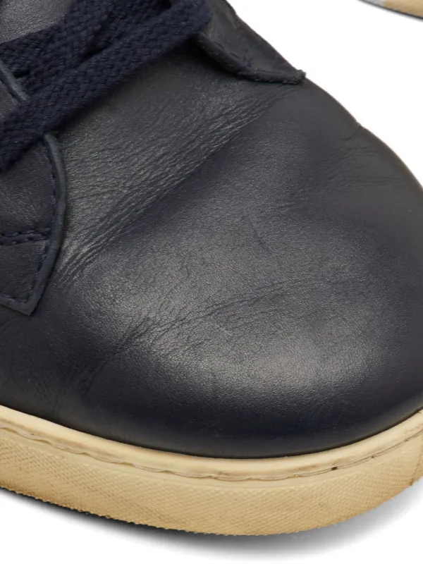 Ermenegildo Zegna Vintage Leather Sneakers | Blue | FARFETCH