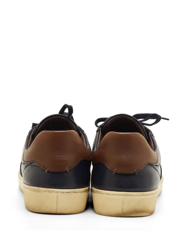 Ermenegildo Zegna Vintage Leather Sneakers | Blue | FARFETCH