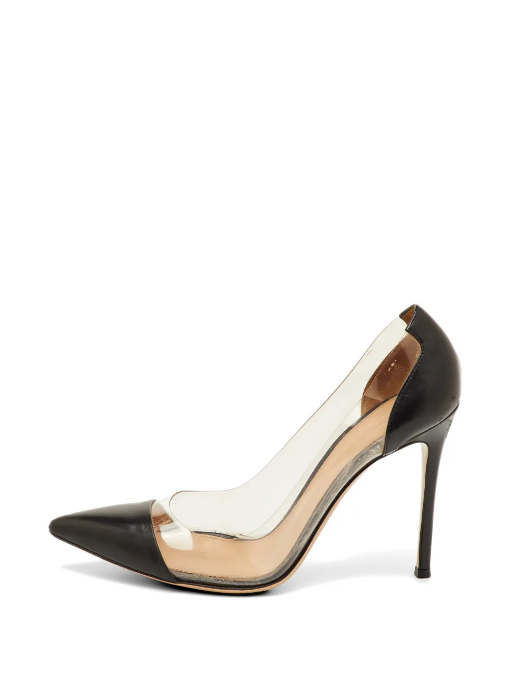 Gianvito Rossi Plexi pointed-toe heeled pumps - Schwarz