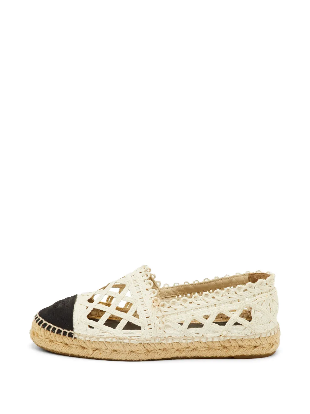 CHANEL Pre-Owned embroidered-logo espadrilles - Weiß