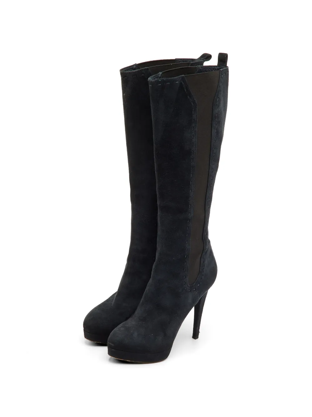 Saint Laurent Pre-Owned platform suede boots - Blue