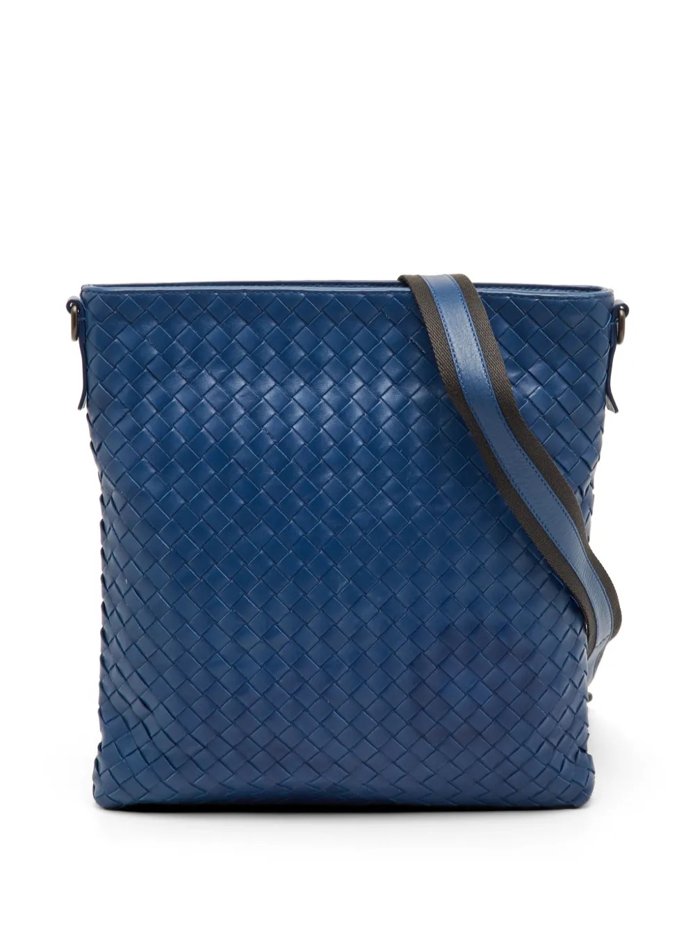 Bottega Veneta Pre-Owned Intrecciato-leather messenger bag - Blu