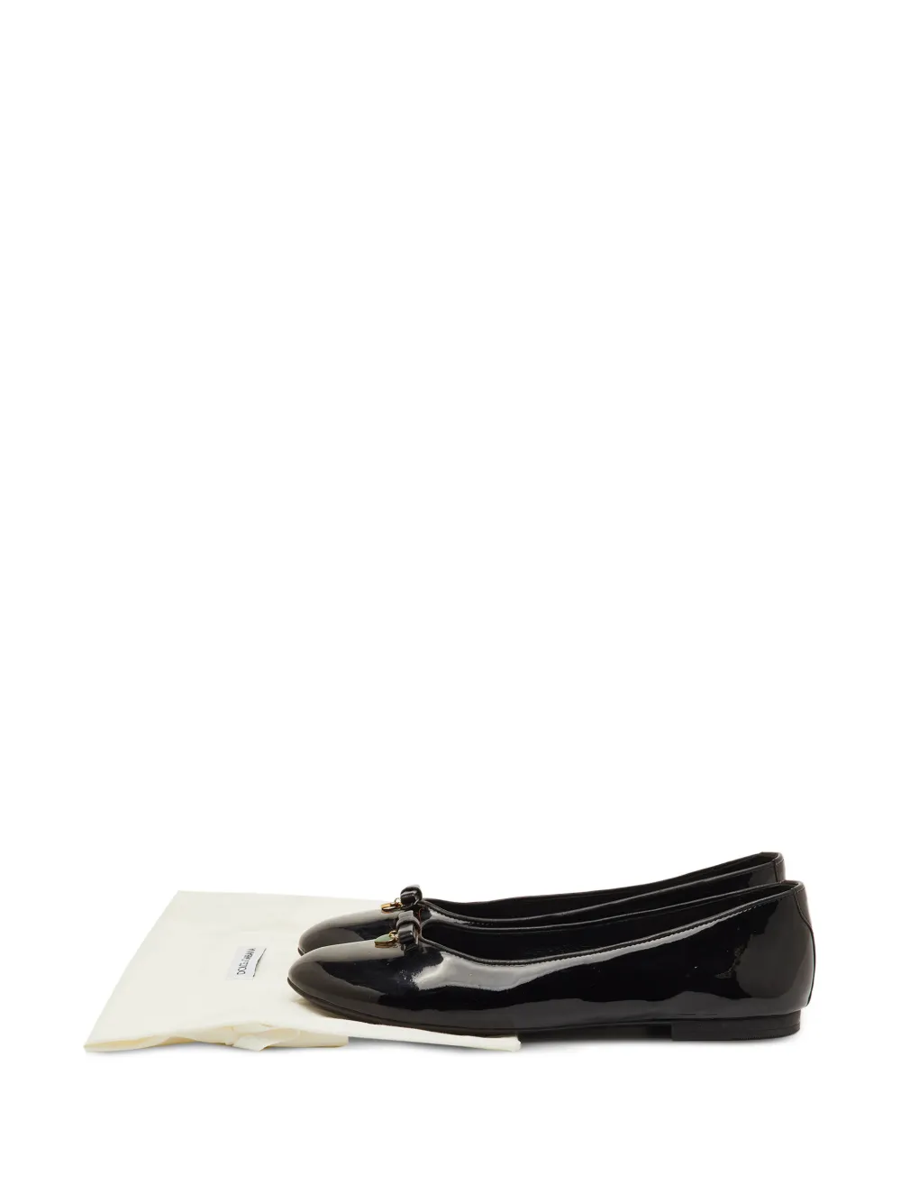 Dolce & Gabbana Pre-Owned Bow patent leather ballet flats - Nero