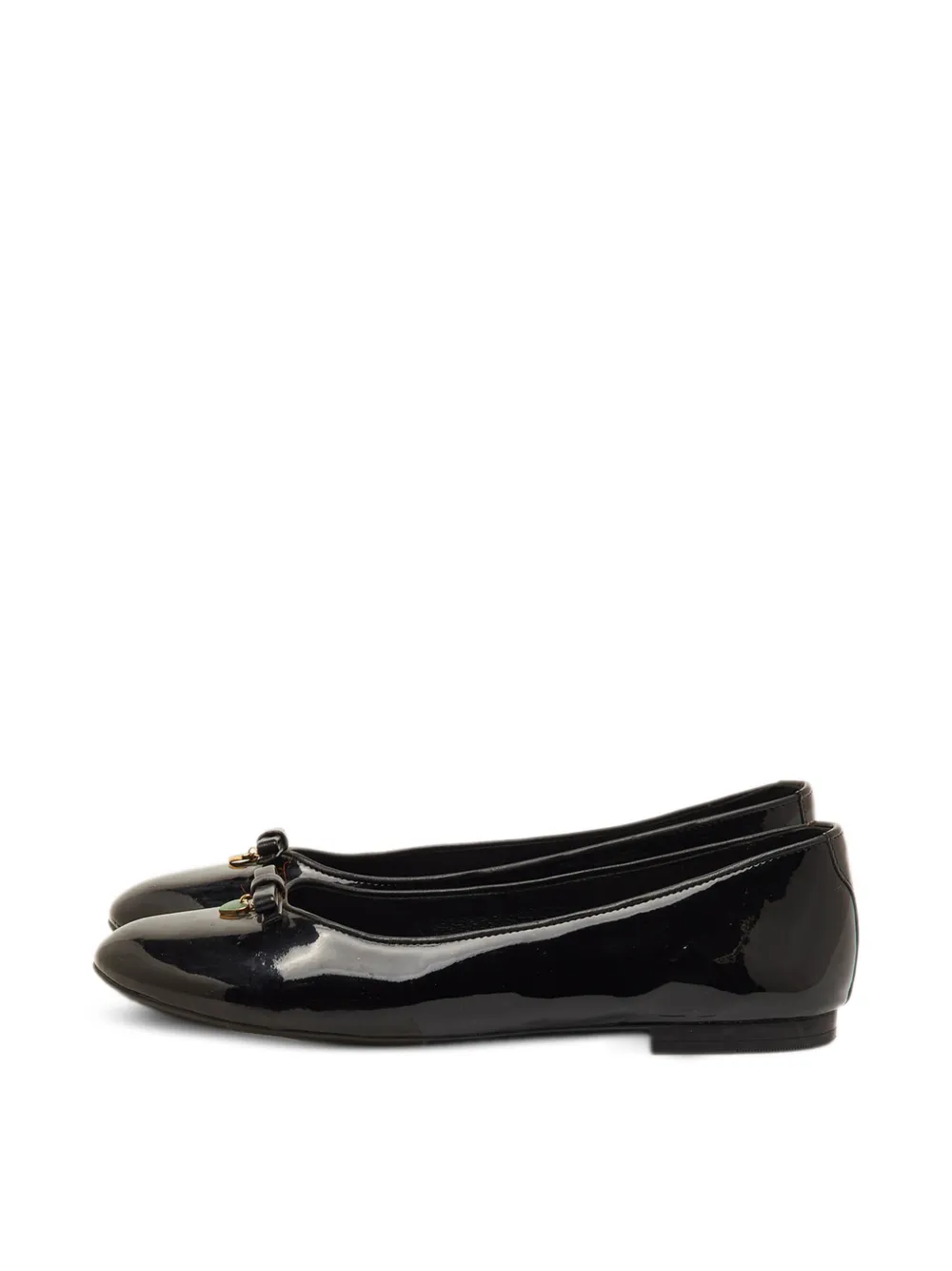 Dolce & Gabbana Pre-Owned Bow patent leather ballet flats - Schwarz