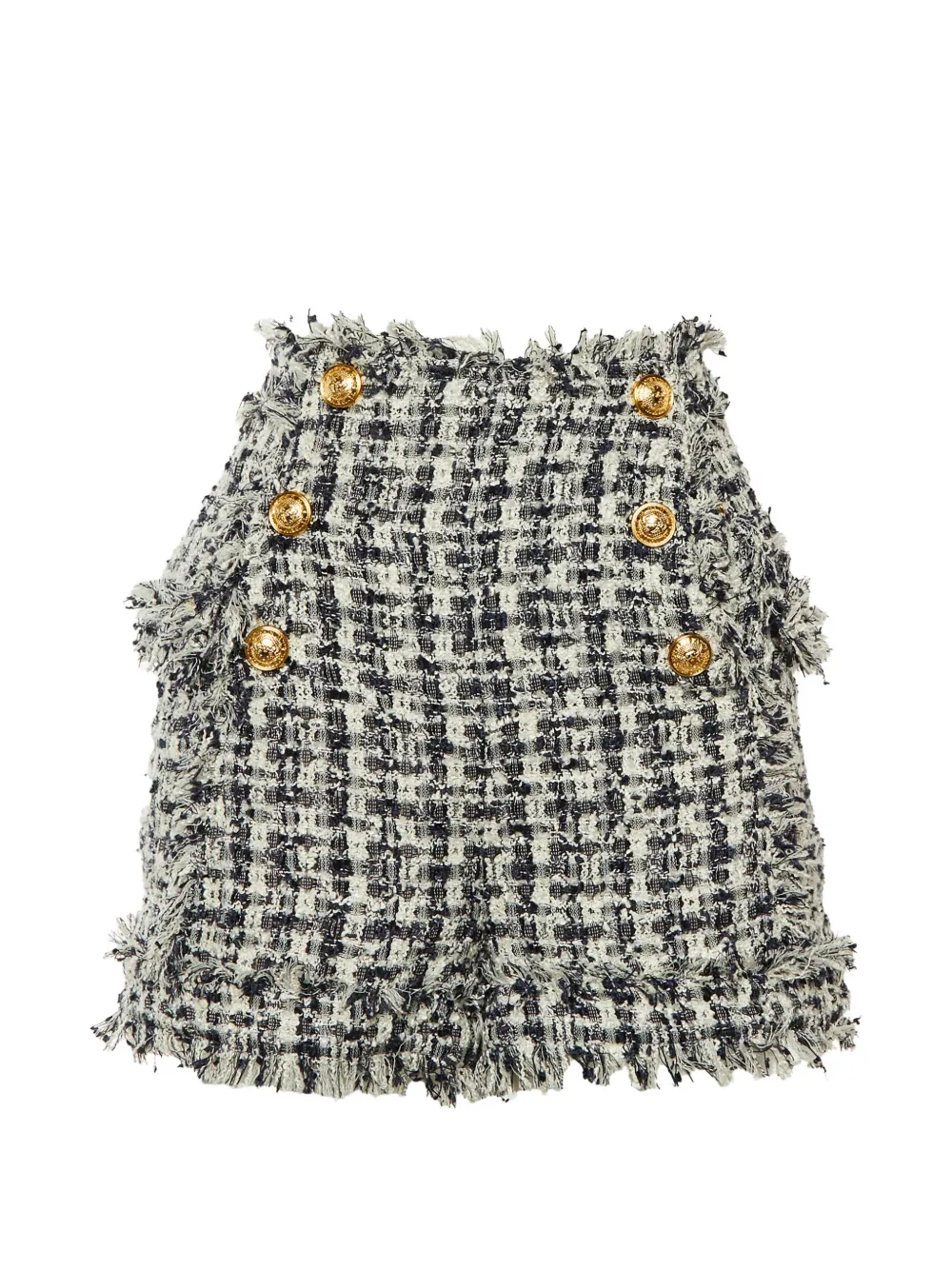 Balmain Pre-Owned tweed frayed-hem shorts - Toni neutri