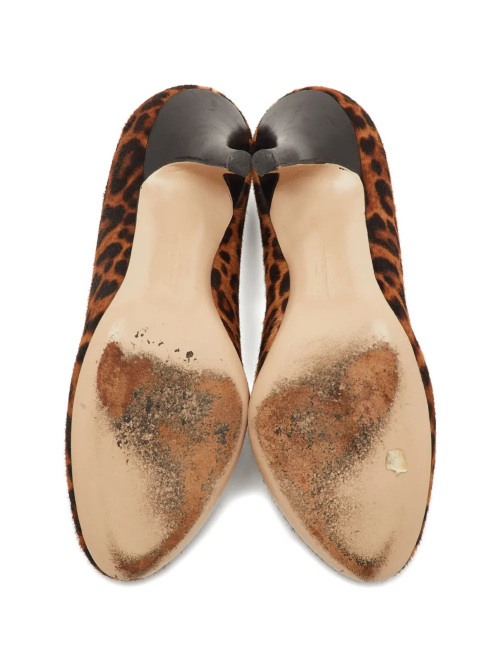  Ferragamo Pre-owned Leopard-print Bow Pumps - Marron 
