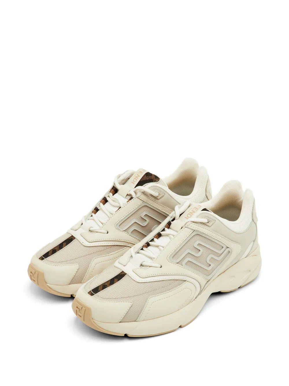Fendi Pre-Owned Faster leather sneakers - Grau