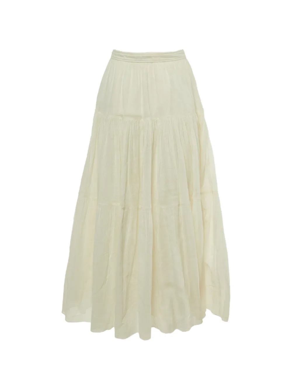 Saint Laurent Pre-Owned patterned tiered skirt - Neutrals