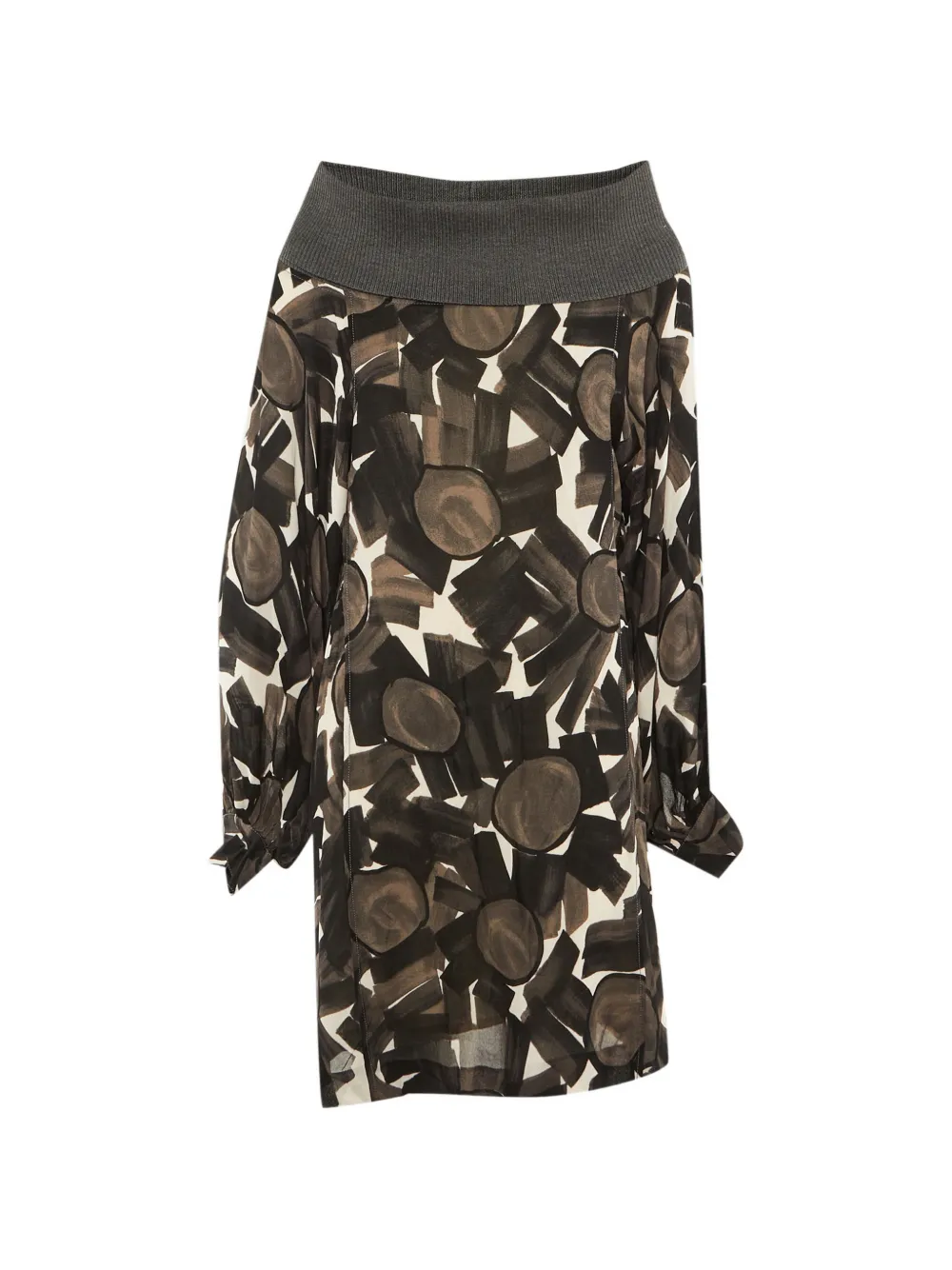 Kenzo Pre-Owned printed high-neck dress - Marrone