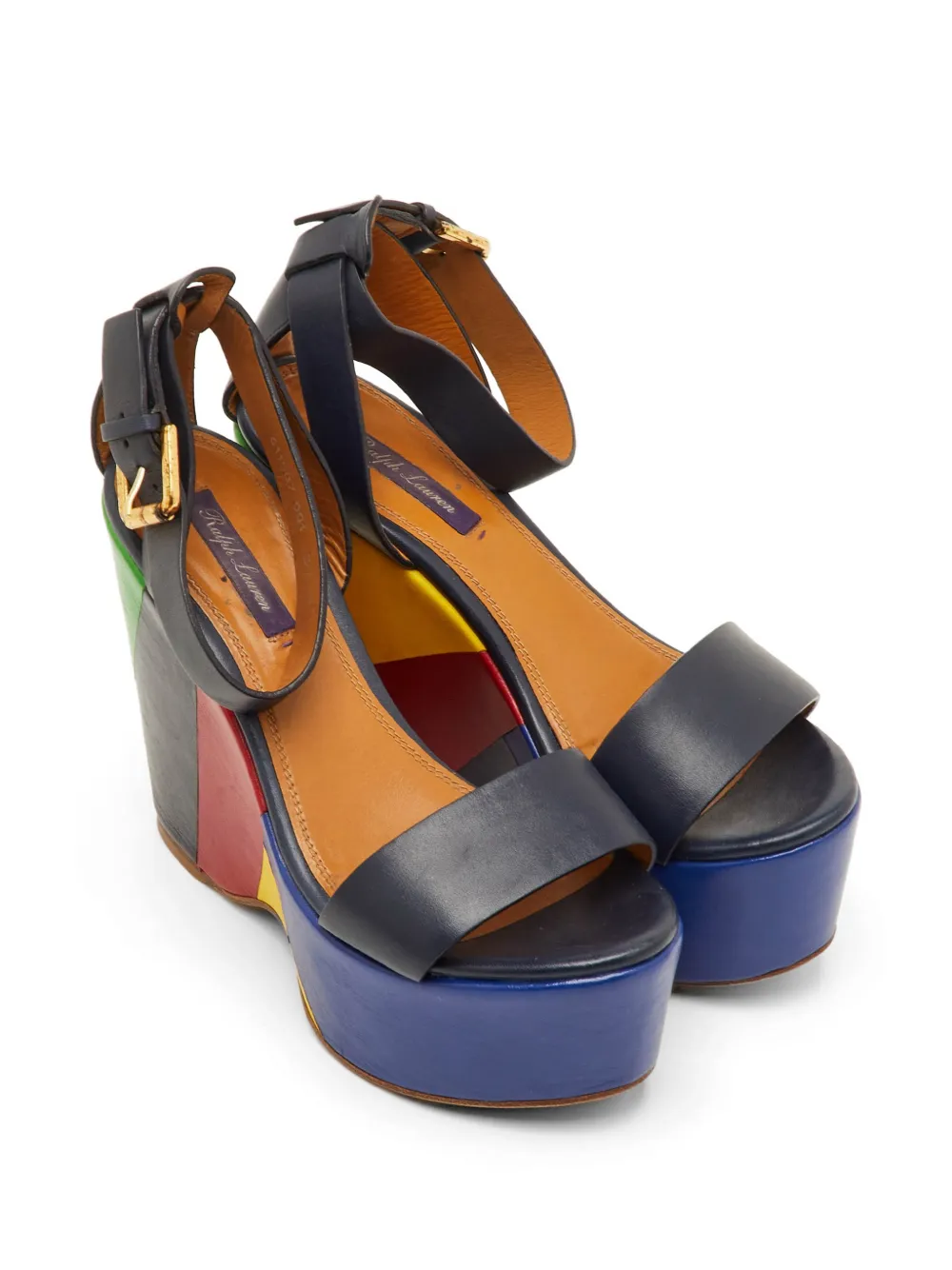 Polo Ralph Lauren Vintage Arianna colour-block wedge sandals - Blu