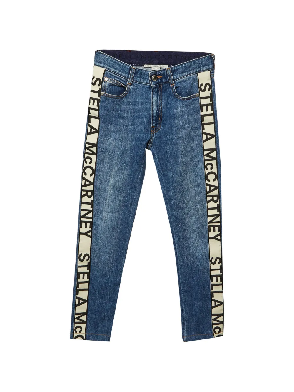 Stella McCartney Pre-Owned logo-tape skinny jeans - Blu