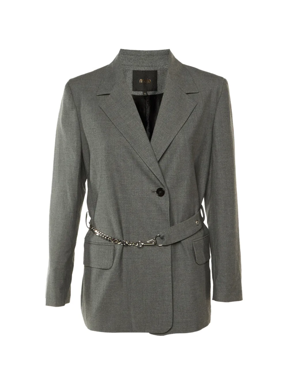Maje chain-belt blazer - Grigio