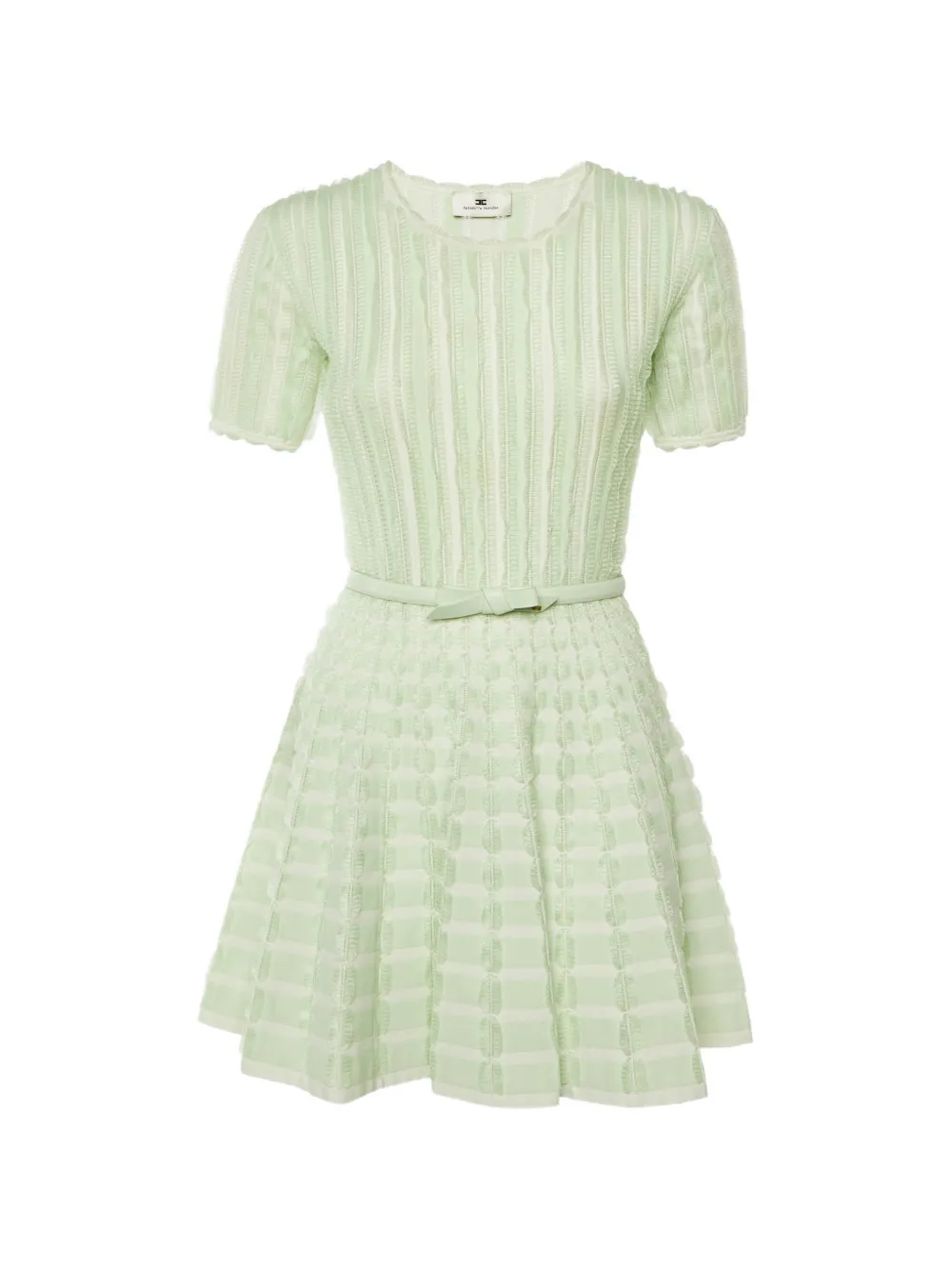 Elisabetta Franchi ruffled knit mini dress - Verde