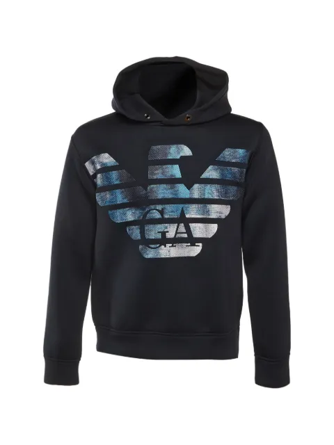 Emporio Armani Pre-Owned logo-embroidered hoodie