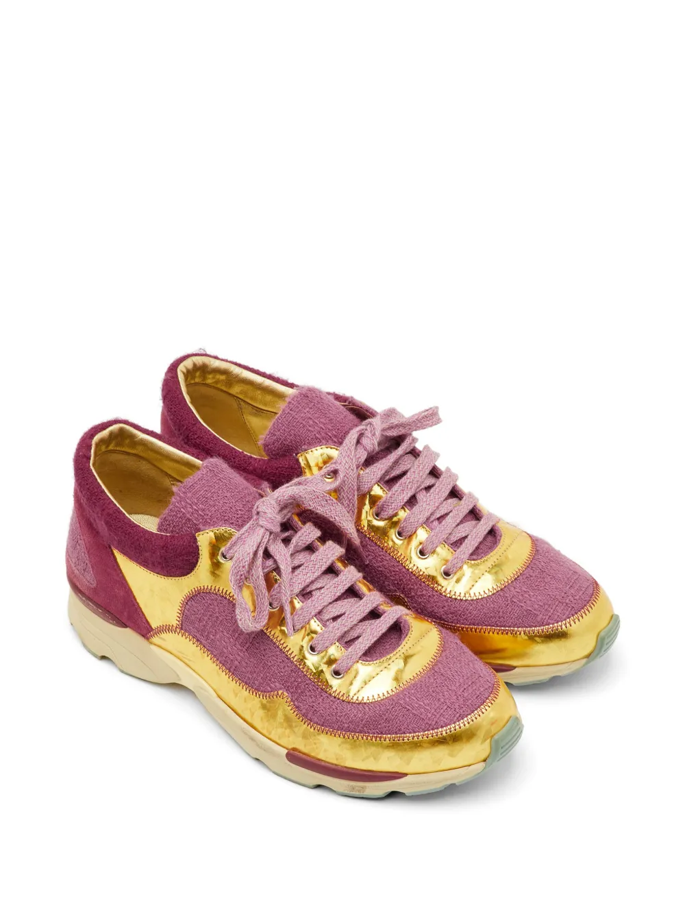 CHANEL Pre-Owned CC tweed sneakers - Violett