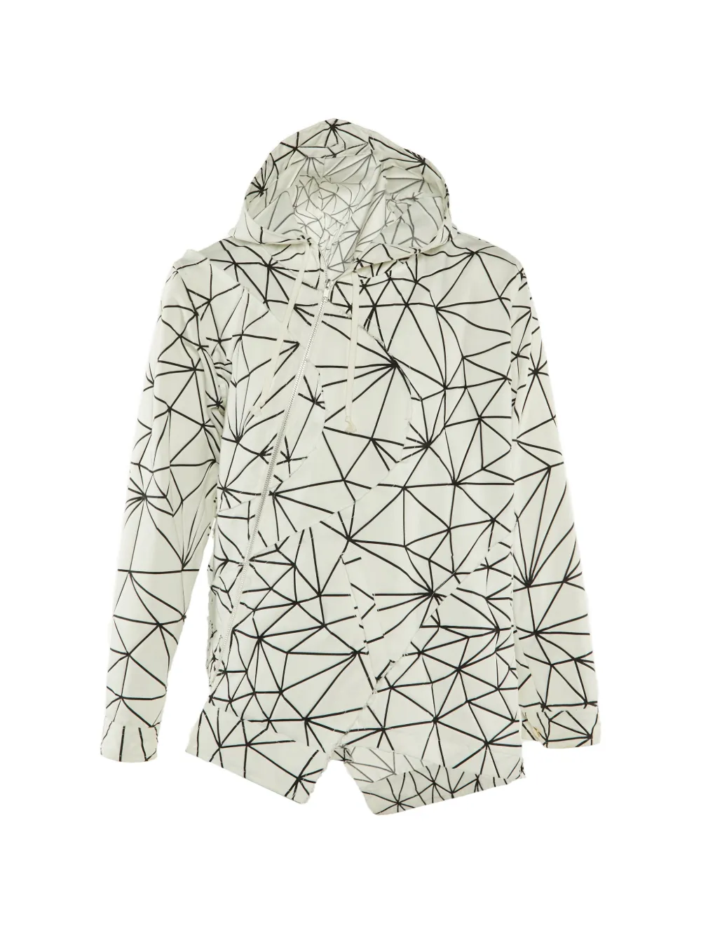 Comme Des Garçons Pre-Owned geometric-pattern hooded jacket - Bianco