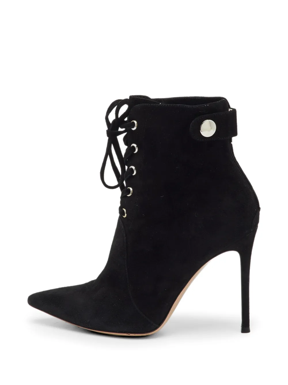 Gianvito Rossi pointed toe lace-up ankle boots - Nero