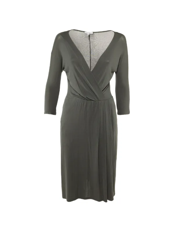 Max Mara wrap-style Jersey Midi Dress | Grey