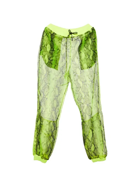 Off-White Pre-Owned pantalones joggers con estampado de piel de serpiente