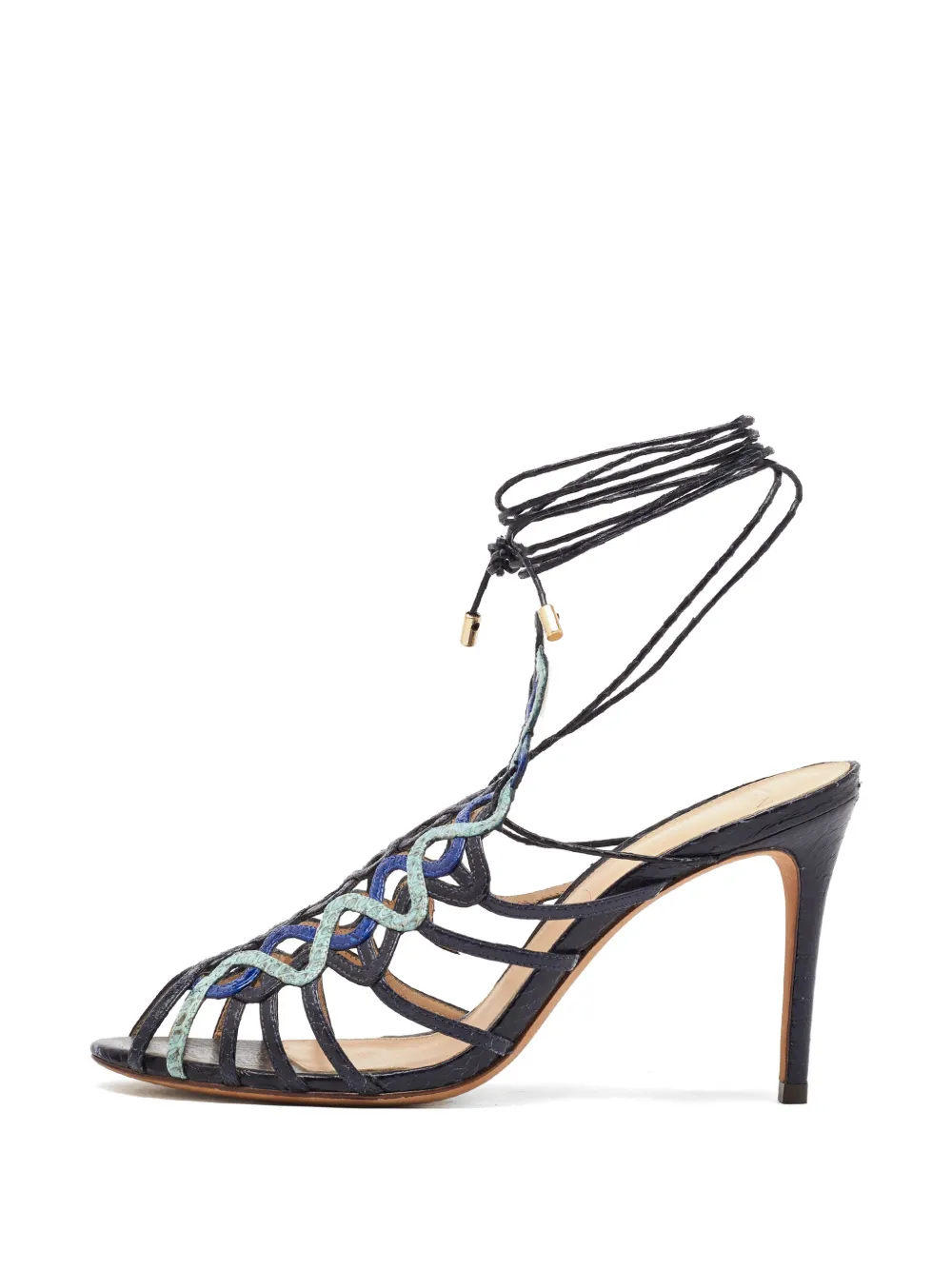 Pre-owned Alexandre Birman Ankle Wrap Sandals In Black