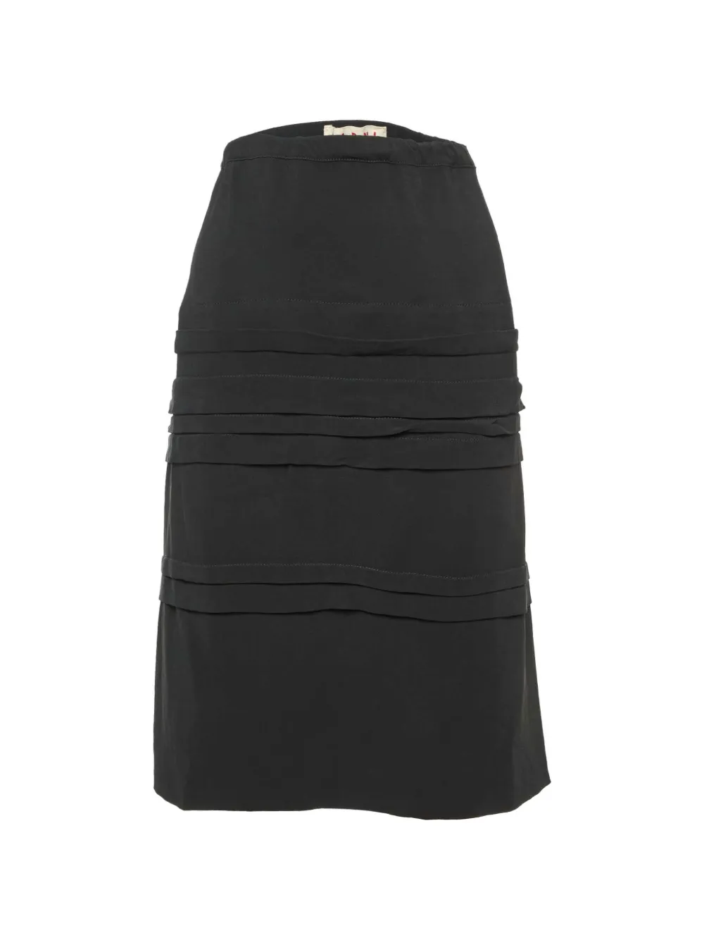 Marni Pre-Owned layered crepe midi skirt - Nero