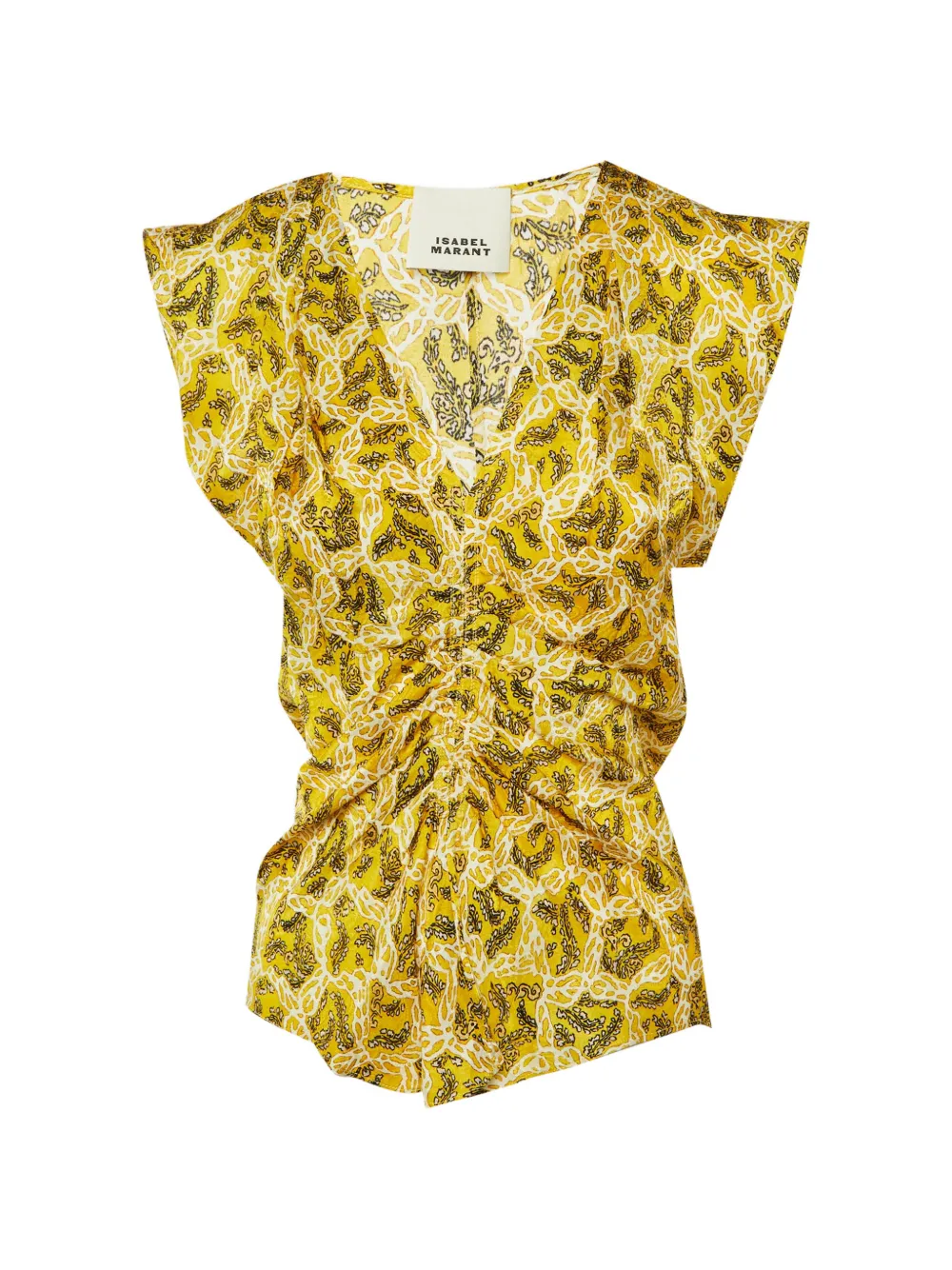 ISABEL MARANT Lonea ruched top - Giallo