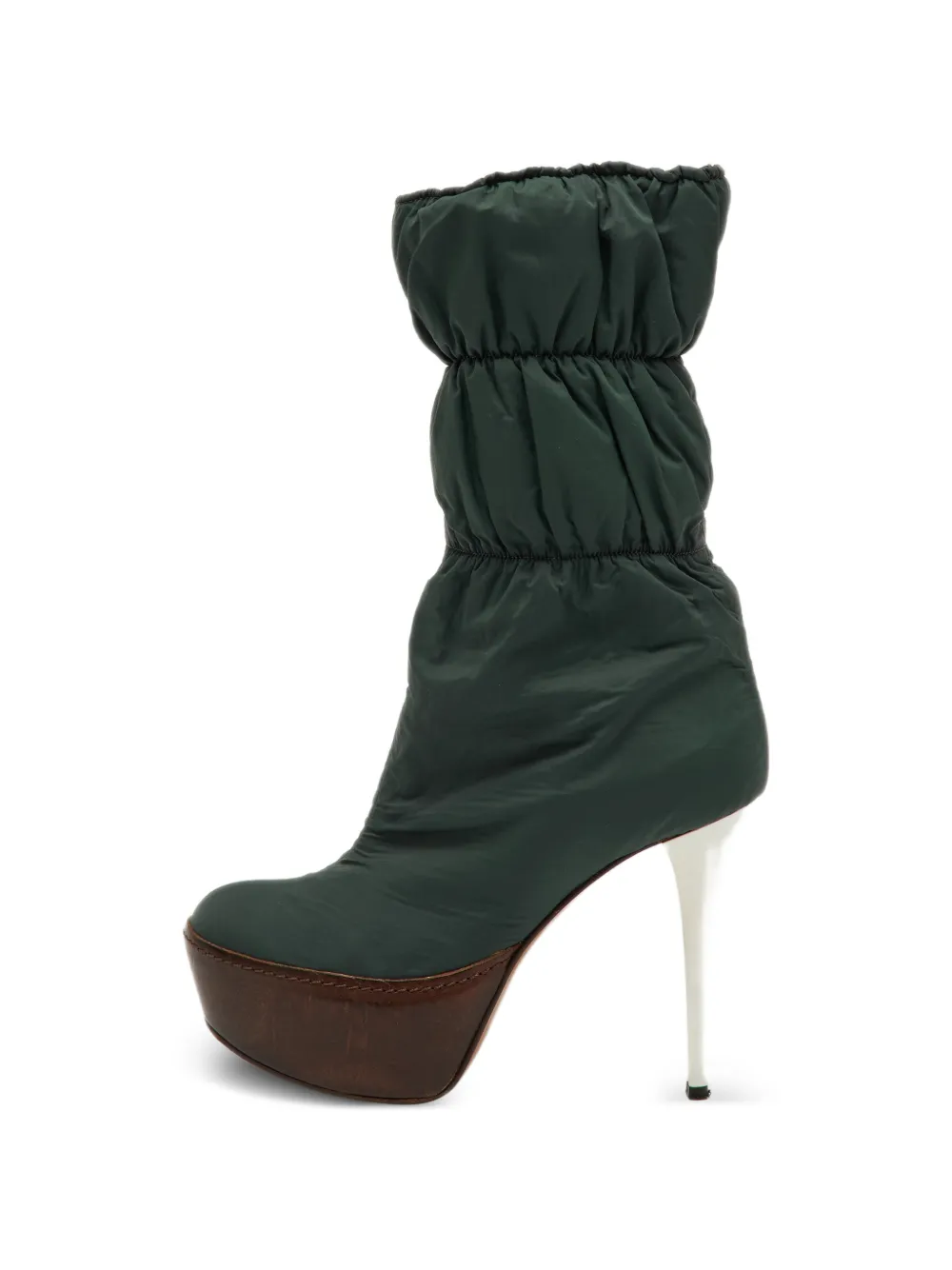 Marni Pre-Owned ruched puffer boots - Verde