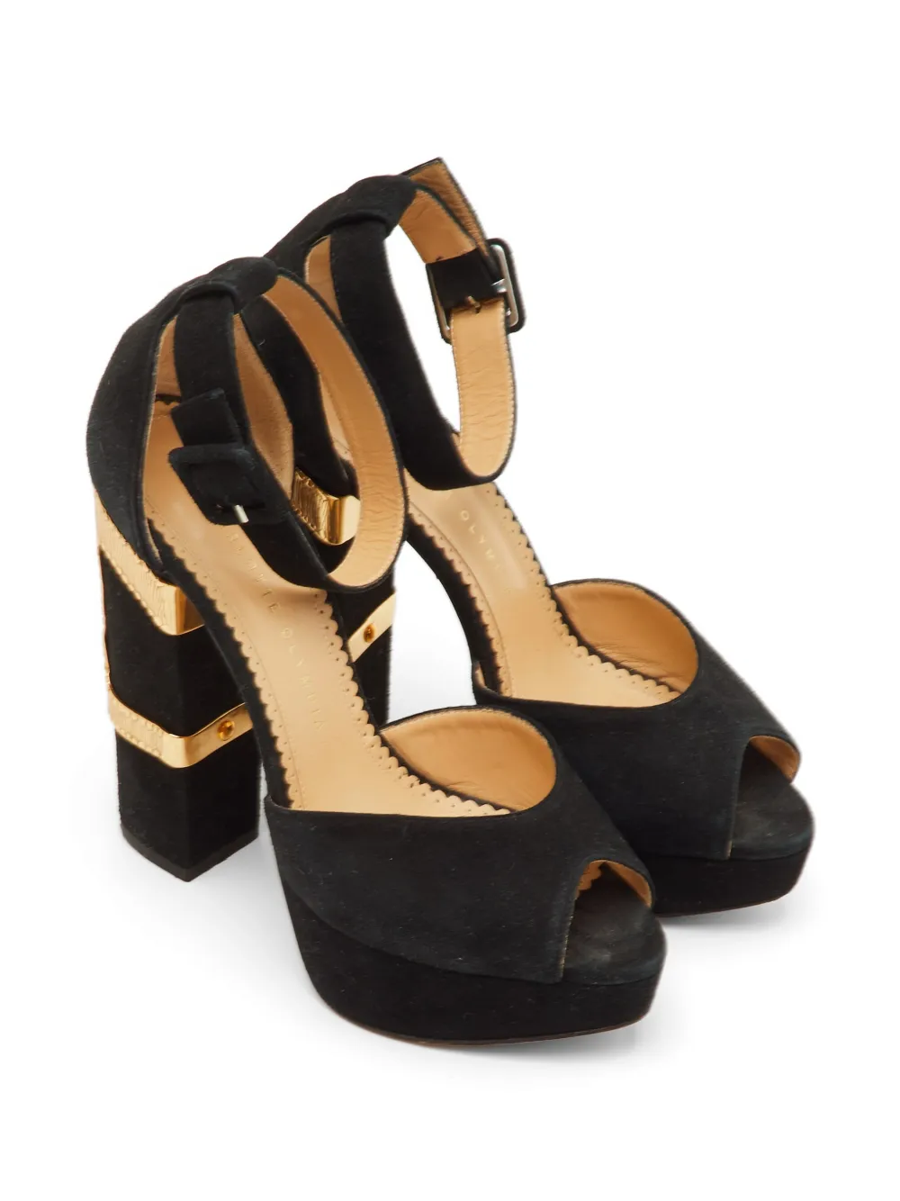Charlotte Olympia embellished ankle-strap sandals - Nero
