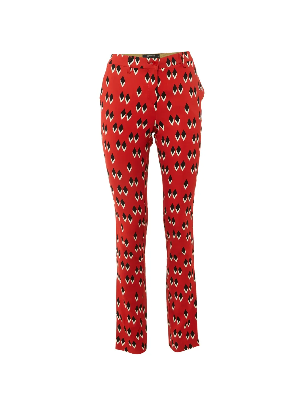 Etro Pre-Owned geometric-print slim-fit trousers - Rosso