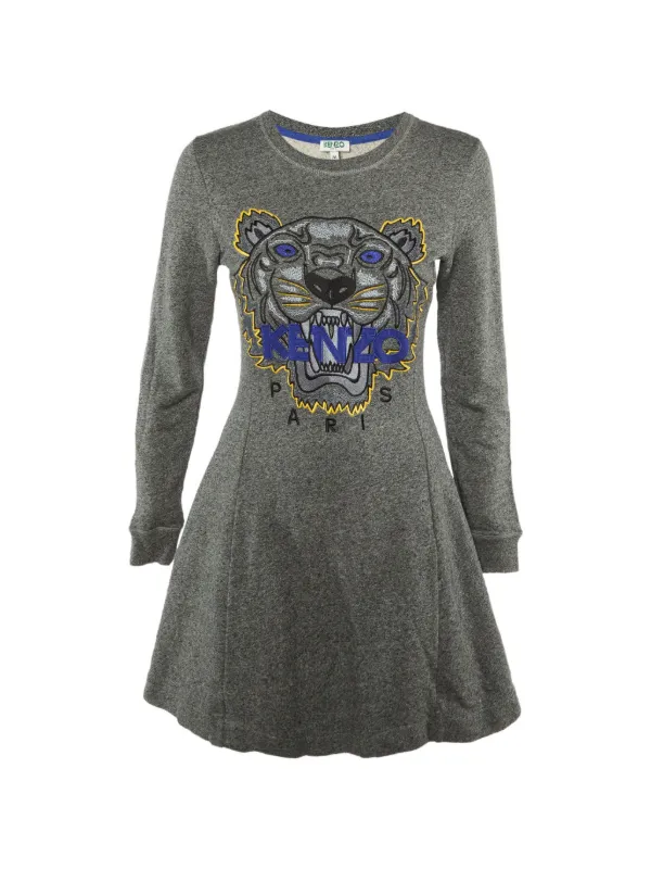 kenzo knit dress Grey Tiger Flare Kenzo paris