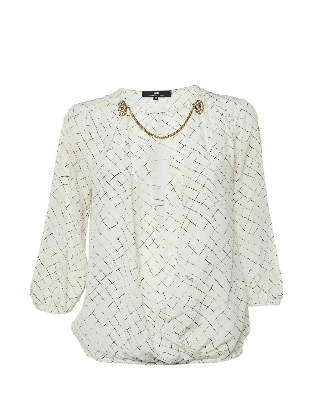 Elisabetta Franchi elasticated-hem blouse - Bianco