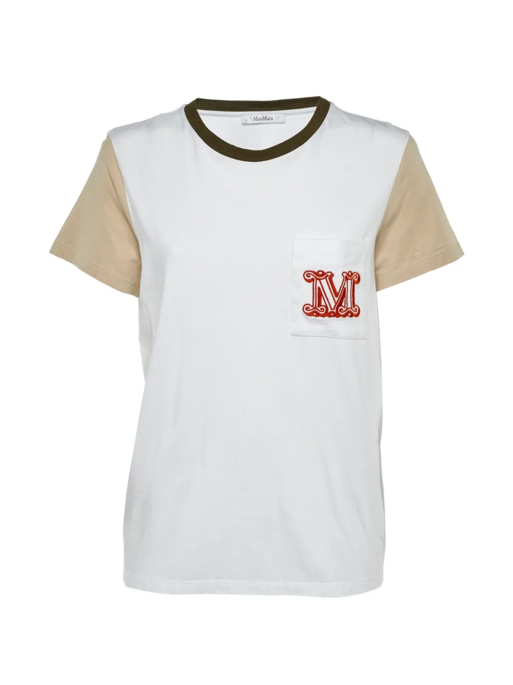 Max Mara embroidered-logo T-shirt - Bianco