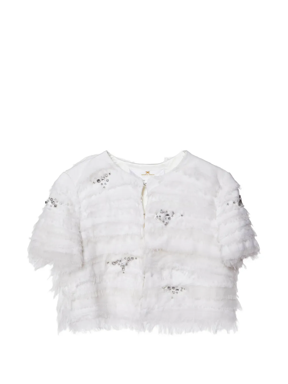Elisabetta Franchi studded frill jacket - Bianco
